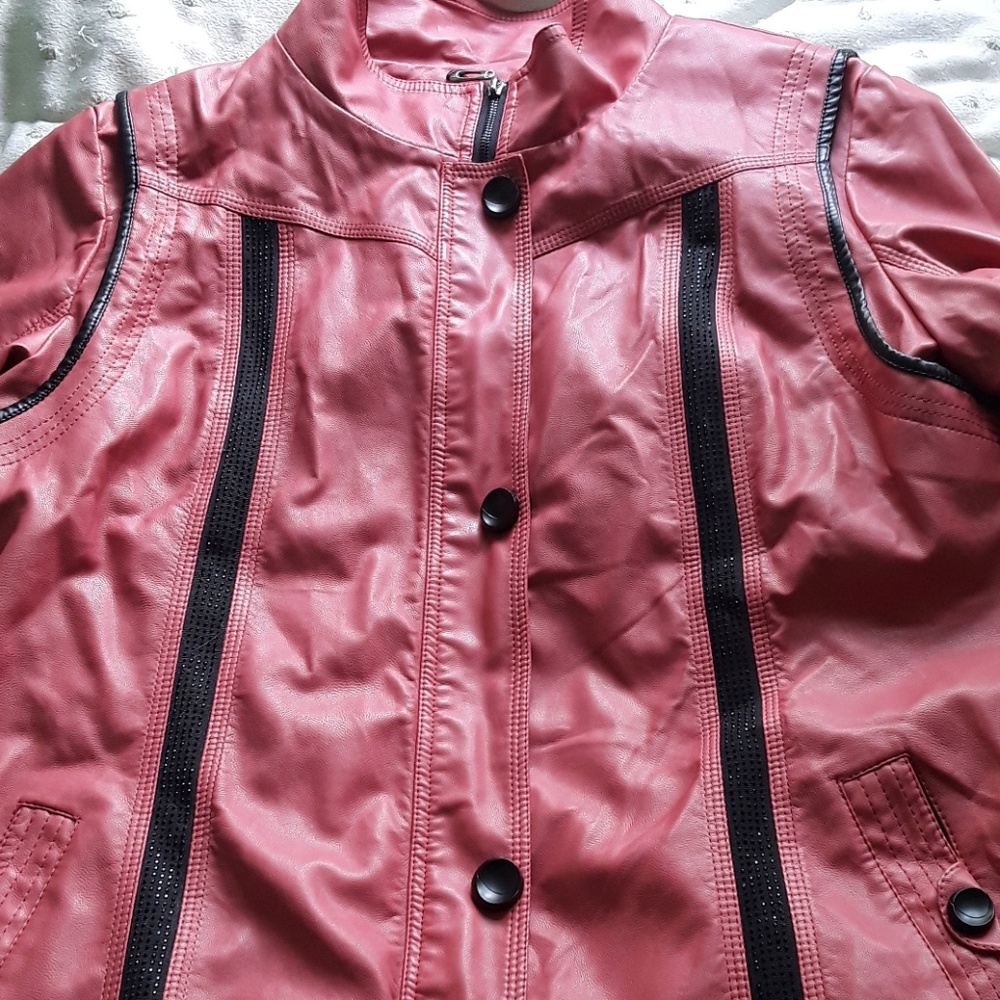 A salmon color jacket